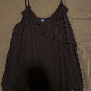 Old Navy Ruffled Black Tank Top